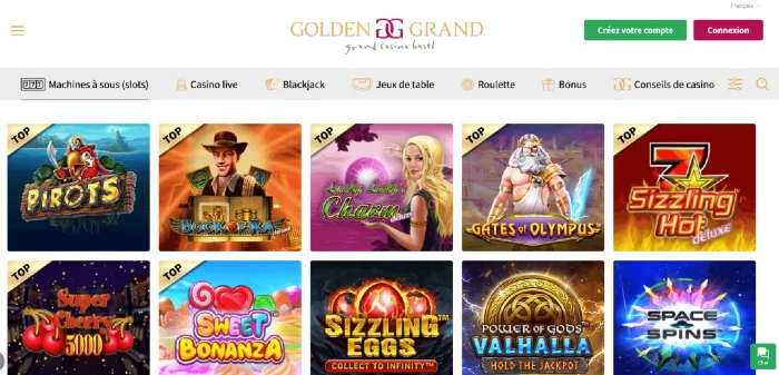 gamme de jeux golden grand casino