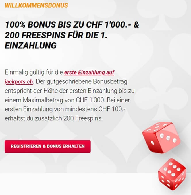 Jackpots.ch Bonus Code